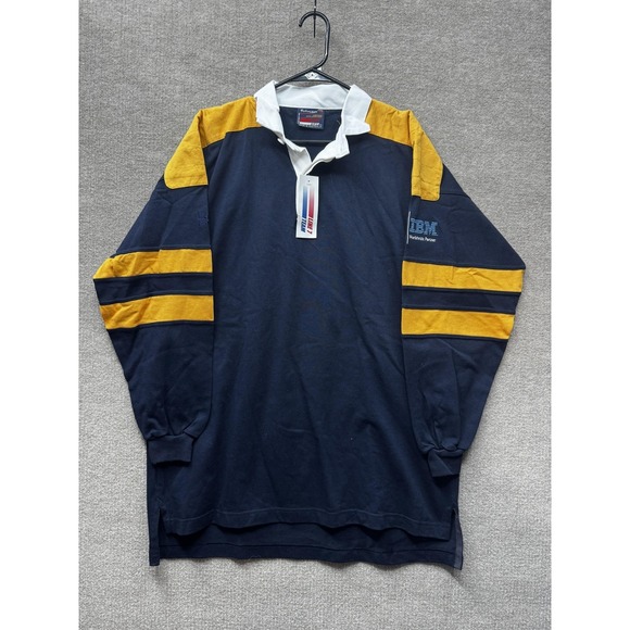 Vintage‎ Line 7 Rugby Polo Shirt Mens 2XL Navy Gold Sydney 2000 Olympics IBM NWT